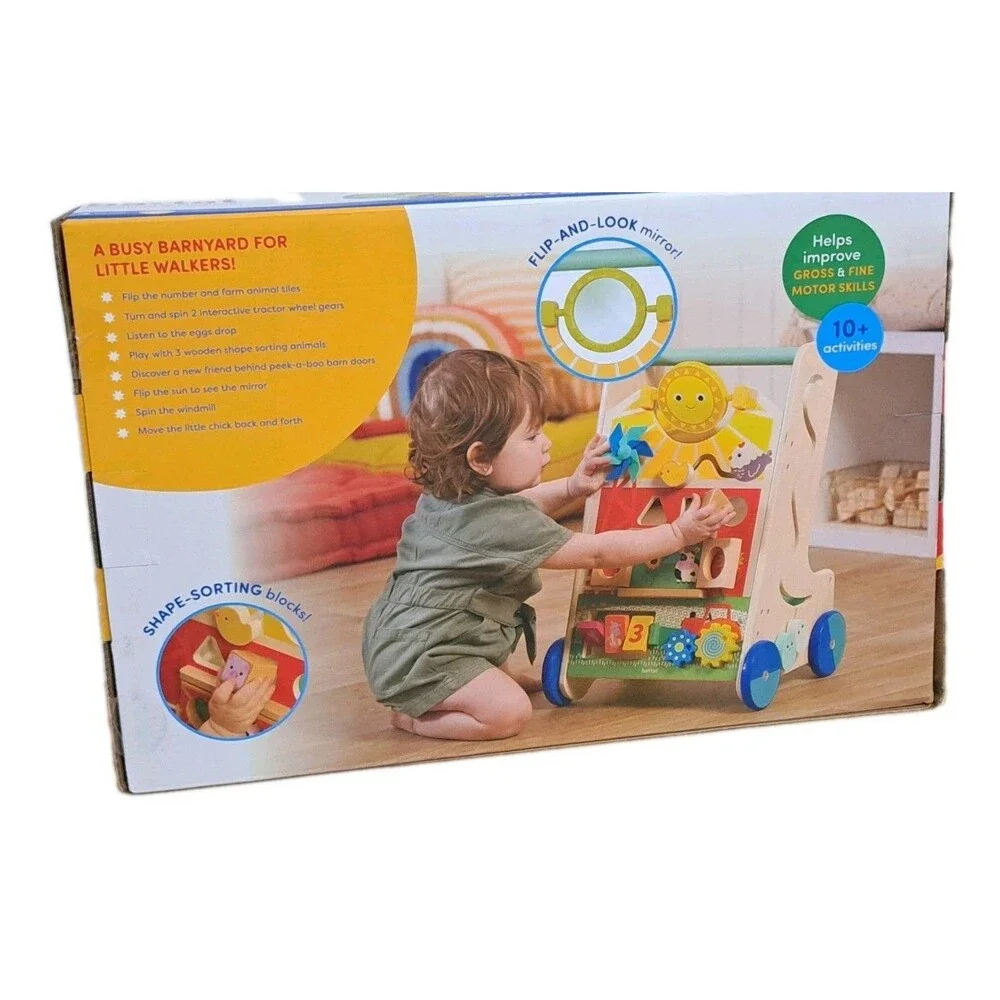 Battat Wooden Walk & Play Activity Walker For Toddlers New In Original Box